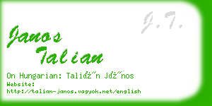 janos talian business card